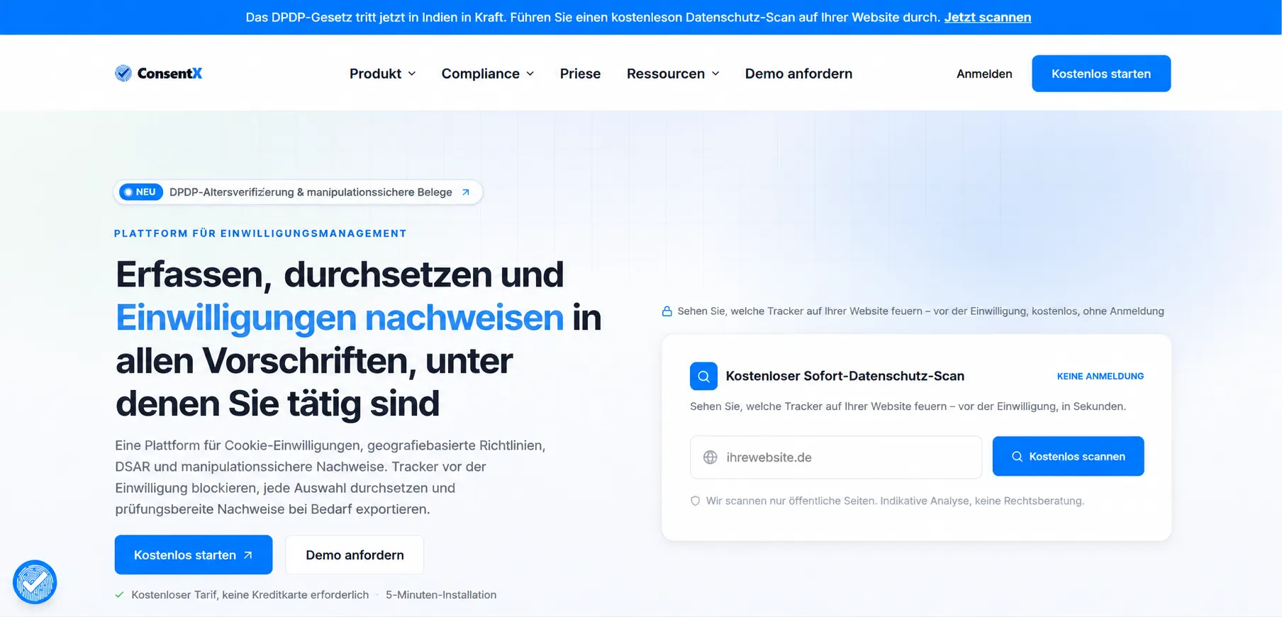 ConsentX Plattform für Einwilligungsmanagement