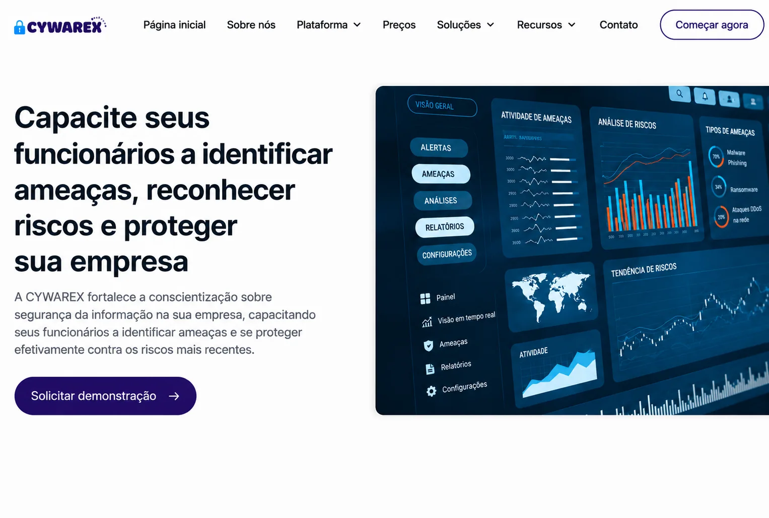 Plataforma de treinamento de conscientização em segurança CYWAREX