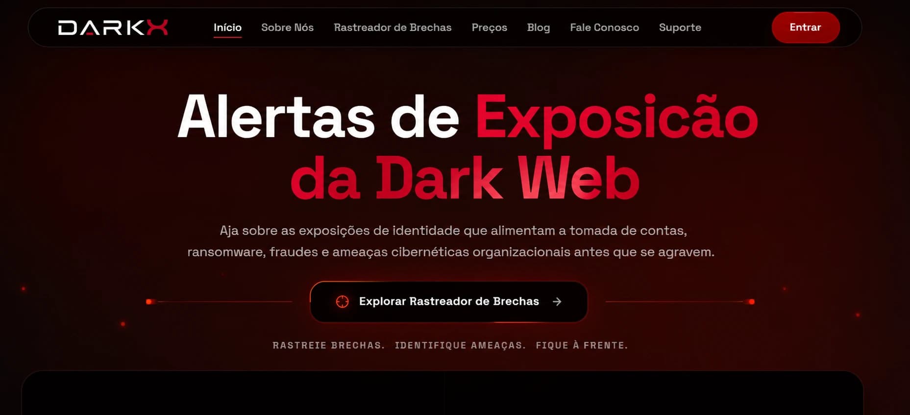 Plataforma de monitoramento da dark web DARKX